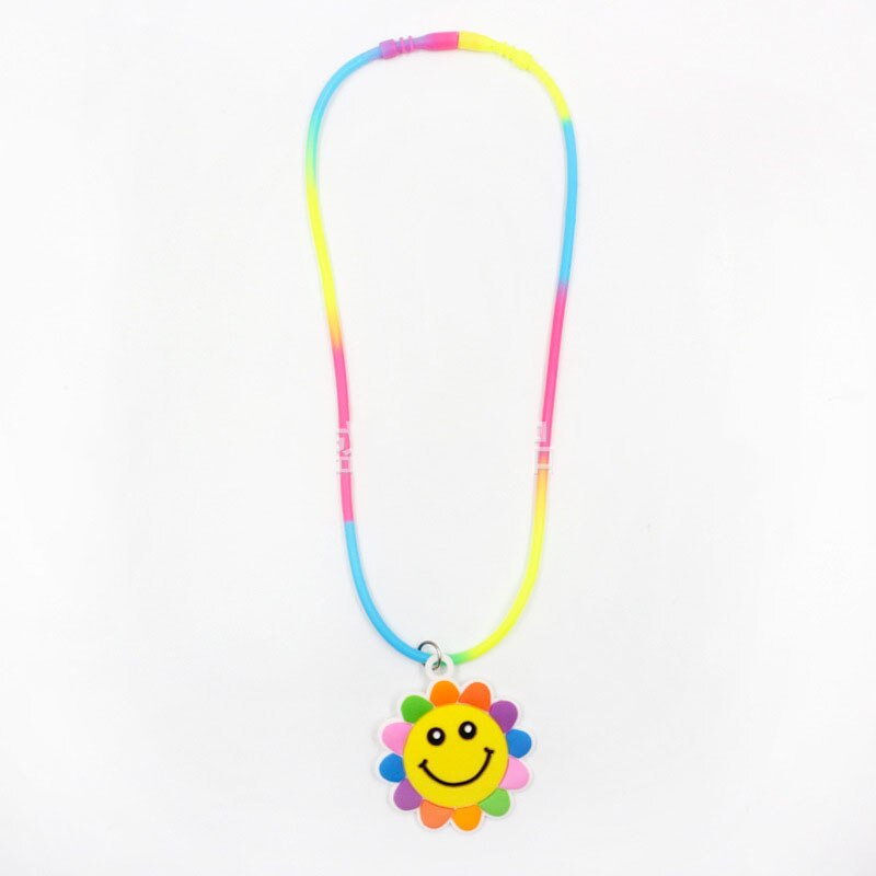 1pcs selling children's jewelry PVC Unicorn baby Rainbow Necklace Silicone Collar Cartoon pendant necklace
