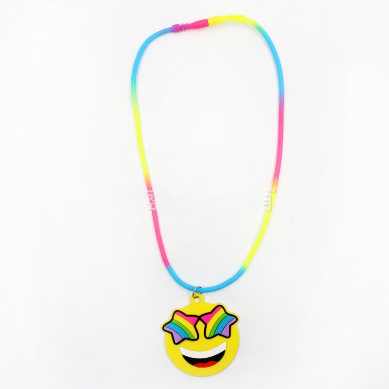 1pcs selling children's jewelry PVC Unicorn baby Rainbow Necklace Silicone Collar Cartoon pendant necklace