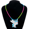 1pcs selling children's jewelry PVC Unicorn baby Rainbow Necklace Silicone Collar Cartoon pendant necklace