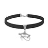 1pcs Black Flat Faux Suede Cord Eye of Horus Ra Charms Pendants Choker Necklace Jewelry 13inchs