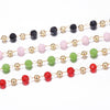 1pcs Black/Red/Pink/Light Green Crystal Beaded Bracelets Stainless Steel Extender Chain Rhinestone Bracelet For Women Jewelry