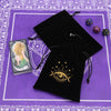 1pcs Black Velvet Moon Phase Tarots Oracle Cards Storage Bag Runes Constellation Witch Divination Accessories Jewelry Dice Bag