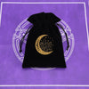 1pcs Black Velvet Moon Phase Tarots Oracle Cards Storage Bag Runes Constellation Witch Divination Accessories Jewelry Dice Bag