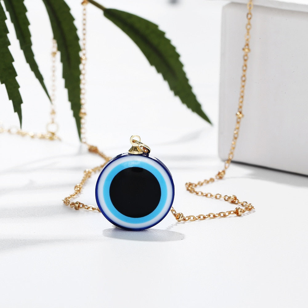 1pcs Blue Evil Eye Necklace Pendants For Women Personality Party Decoration 2021 Trend Jewelry 45cm