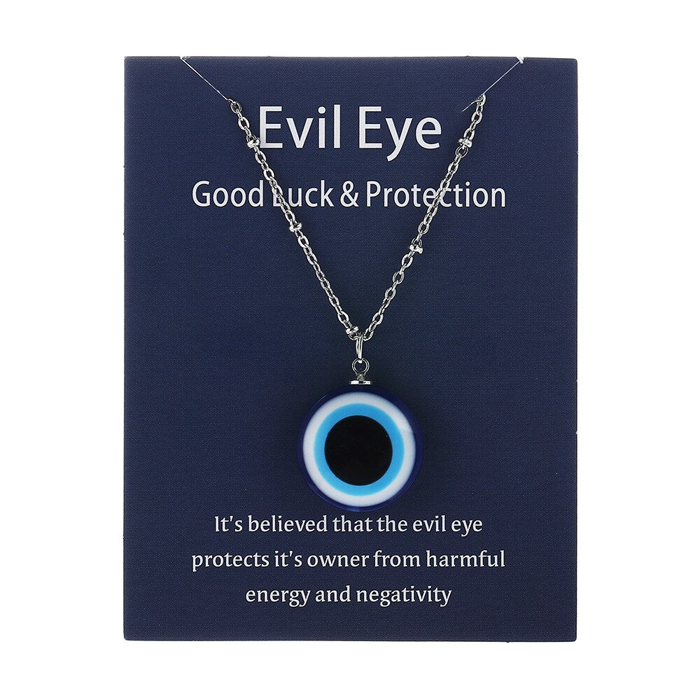 1pcs Blue Evil Eye Necklace Pendants For Women Personality Party Decoration 2021 Trend Jewelry 45cm