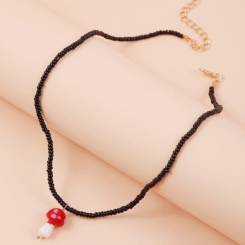 1pcs   Candy Color  Bohemian Handmade Rainbow Beads Choker NecklaceBead Satellite Necklace Women Jewelry Necklaces