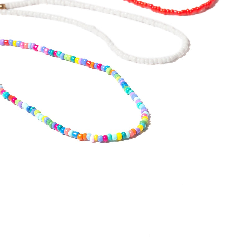 1pcs   Candy Color  Bohemian Handmade Rainbow Beads Choker NecklaceBead Satellite Necklace Women Jewelry Necklaces