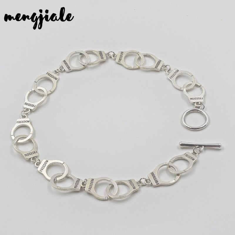 Handcuff Pendant Necklace For Women Men Steampunk Jewelry Lover's Collares FREEDOM Valentine's Day Gi