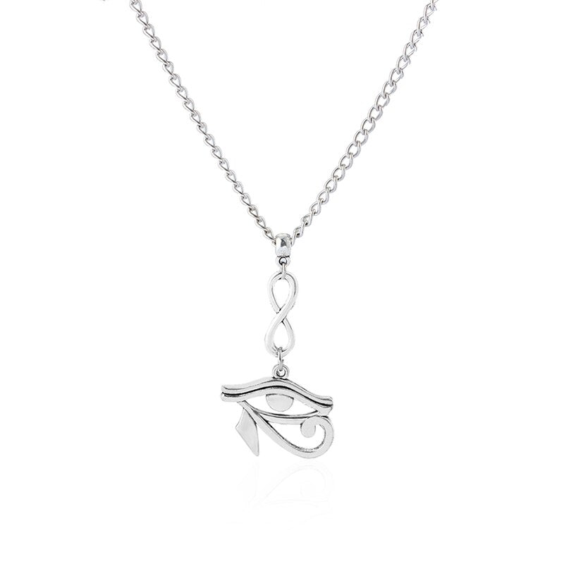 1pcs  Eye of Horus Ra Charms Pendants Necklace Antique Silver Color DIY Fishion Necklace Jewellery For Women