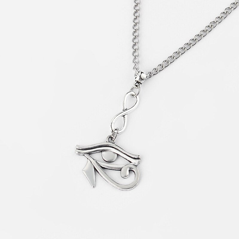 1pcs  Eye of Horus Ra Charms Pendants Necklace Antique Silver Color DIY Fishion Necklace Jewellery For Women