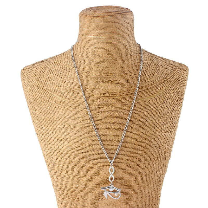 1pcs  Eye of Horus Ra Charms Pendants Necklace Antique Silver Color DIY Fishion Necklace Jewellery For Women