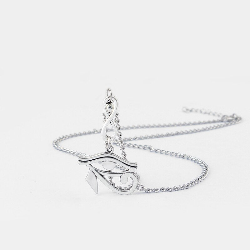 1pcs  Eye of Horus Ra Charms Pendants Necklace Antique Silver Color DIY Fishion Necklace Jewellery For Women