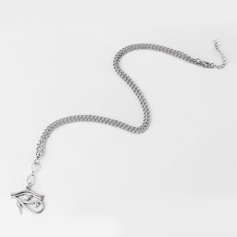 1pcs  Eye of Horus Ra Charms Pendants Necklace Antique Silver Color DIY Fishion Necklace Jewellery For Women