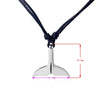1pcs Tibetan Silver Whale Tail Charm Pendant Necklace With Black Wax Cotton Cord Necklace Adjustable Handmade Jewelry