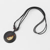 1pcs Faux Yak Bone Resin Yin Ying Yang Taiji / Bagua Charms Pendant Necklace Wax Cotton Cord Tribal Necklace