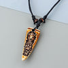 1pcs Faux Yak Bone Tooth/Teeth Pendant Necklace Carve Tribal Leaders ChieftainResin Tooth Charms Wax Cotton Cord Tribal Necklace