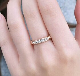 1pcs Gold silver small plain rings rhinestone Romantic Engagement Party Ring Acessorios for women jewelry