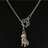 1pcs/Lot Vintage Infinity Symbol Connections Cat/Dog Paw&amp;Bull Dog Pug Dog Charms Pendant Necklace 20