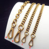 1pcs Metal Bag Strap Shoulder Chain Replacement Metal Bag Chains Purse Chain With Buckles Craft  DIY Bag Parts Gold