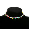 1pcs Pearl Polymer Clay Smile Face Chokers Necklace For Women Colorful Beaded Fruit Collar Necklace Jewelry