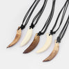 1pcs Real White Brown Wild Boar Teeth/Tooth Pendant Necklace Wax Cotton Cord Tribal Adjustable Necklace