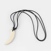 1pcs Real White Brown Wild Boar Teeth/Tooth Pendant Necklace Wax Cotton Cord Tribal Adjustable Necklace