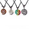 1pcs Resin Tribal White/Brown/Rasta Keltic Spiral Swirl Charms Pendants Necklace Adjustable