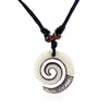 1pcs Resin Tribal White/Brown/Rasta Keltic Spiral Swirl Charms Pendants Necklace Adjustable