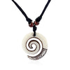 1pcs Resin Tribal White/Brown/Rasta Keltic Spiral Swirl Charms Pendants Necklace Adjustable