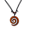 1pcs Resin Tribal White/Brown/Rasta Keltic Spiral Swirl Charms Pendants Necklace Adjustable