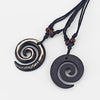 1pcs Resin Tribal White/Brown/Rasta Keltic Spiral Swirl Charms Pendants Necklace Adjustable