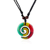 1pcs Resin Tribal White/Brown/Rasta Keltic Spiral Swirl Charms Pendants Necklace Adjustable