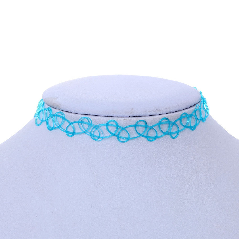 1pcs Sell Choker Necklaces Colorful Chokers Necklace Beach Jewelry Water Drop Circular Cobwebbing Clavicle