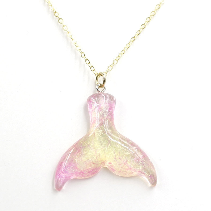 1pcs Shinny Mermaid Tail Pendants Charms Necklace 47+5cmm Extender Chain Necklace for Women Girls Kids Gift