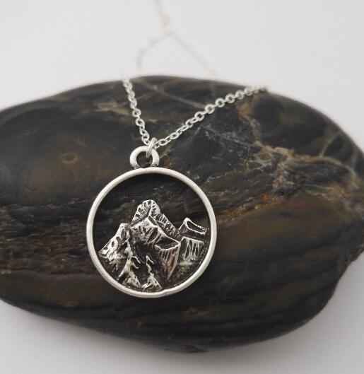 1pcs Tiny Mountain Charm Necklace Simple Silver Nature Pendant Nature Lovers Gift Women Girl Best Friend Gift SanLan