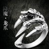 1pcs Titanium Steel Eagle Dragon Claw Halloween Skull Ring  Selling Men's Domineering Opening Rock Animal Jewelry