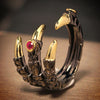 1pcs Titanium Steel Eagle Dragon Claw Halloween Skull Ring  Selling Men's Domineering Opening Rock Animal Jewelry