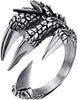 1pcs Titanium Steel Eagle Dragon Claw Halloween Skull Ring  Selling Men's Domineering Opening Rock Animal Jewelry
