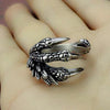 1pcs Titanium Steel Eagle Dragon Claw Halloween Skull Ring  Selling Men's Domineering Opening Rock Animal Jewelry