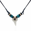 1pcs  White Resin Shark Tooth/Teeth Pendant Necklace Waxed Cotton Cord Adjustable Surf Necklace