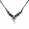 1pcs  White Resin Shark Tooth/Teeth Pendant Necklace Waxed Cotton Cord Adjustable Surf Necklace