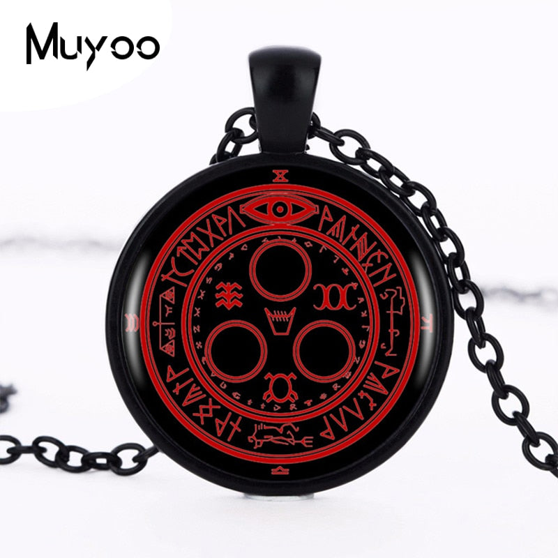 1pcs/lot Silent Hill Halo Of The Sun Logo Pendant Necklace Handmade Vintage Round Black Necklace Women Jewelry HZ1