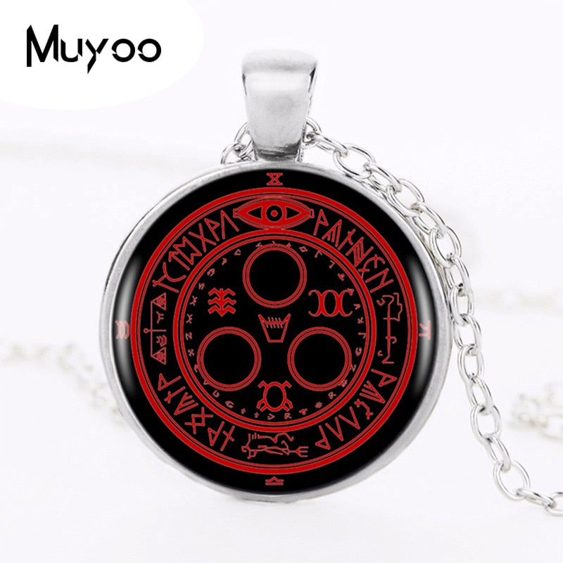 1pcs/lot Silent Hill Halo Of The Sun Logo Pendant Necklace Handmade Vintage Round Black Necklace Women Jewelry HZ1