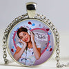 1pcs/lot Violetta Necklace & Pendant Cabochon Vintage Silver Chain Long Statement Necklaces Fine Jewelry HZ1