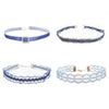 1piece Vintage Blue Lace Chokers Necklace Navy Planet Star Pendants Velvet Choker Bling Shining  Women Jewelry Wedding Gift 30cm