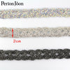 1yard  Cross around tape rhinestones trim crystal metal chain welding webbing for dress, bag, shoes accesso ML022
