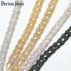 1yard  Cross around tape rhinestones trim crystal metal chain welding webbing for dress, bag, shoes accesso ML022