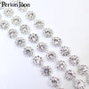 1yard Round dense crystal Blinking rhinestones trim metal chain Ribbon for dress, bag, shoes accessories ML030