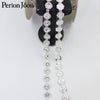 1yard Round dense crystal Blinking rhinestones trim metal chain Ribbon for dress, bag, shoes accessories ML030