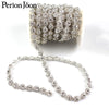 1yard Round dense crystal Blinking rhinestones trim metal chain Ribbon for dress, bag, shoes accessories ML030